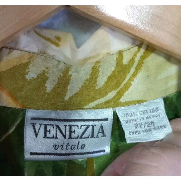 Vintage Venezia Vitale Women's Hawaiian Floral Print Button Up Shirt Size 22/24 - Picture 4 of 9